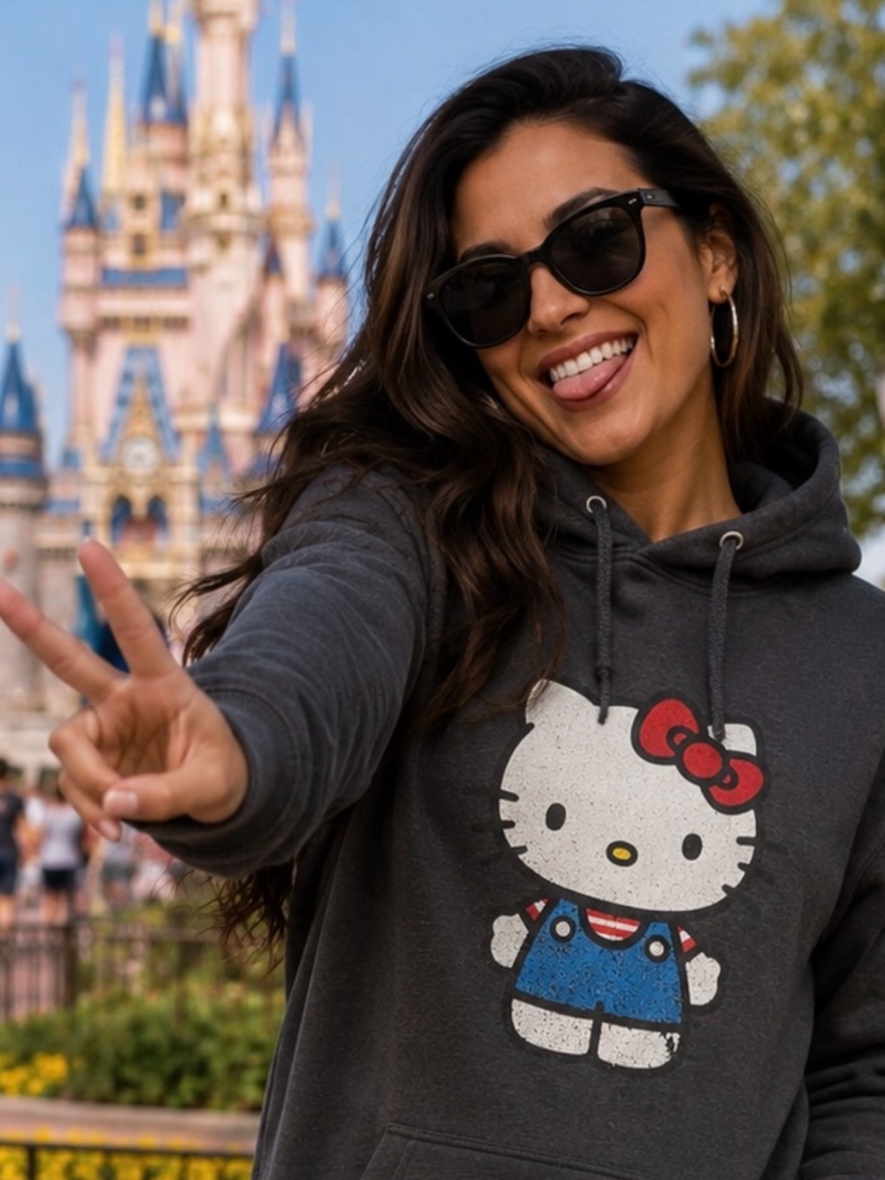 Hello Kitty Charcoal Graphic Hoodie Small